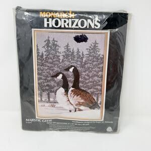 Vintage Monarch Horizons Needlepoint Majestic Geese 1986 NOS NIP #T1374